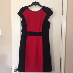 Black and Red Stretch Pique Dress
